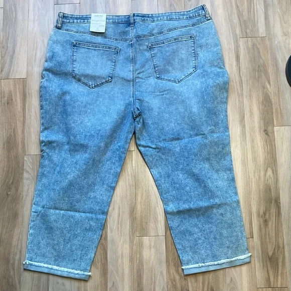 Sonoma straight crop jean distressed cuffed raw hem button fly casual 24W - Picture 11 of 17